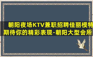 朝阳夜场KTV兼职招聘佳丽模特期待你的精彩表现-朝阳大型会所招聘高端场所人少上班稳定
